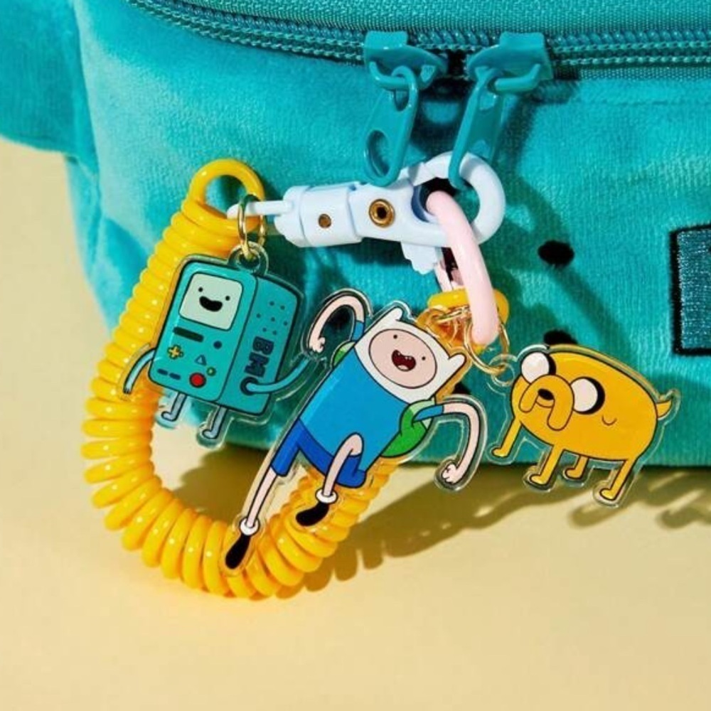 Adventure Time ADVENTURE TIME Cartoon Pendant Spring Rope Keychain, Bag NWOT - Picture 3 of 4
